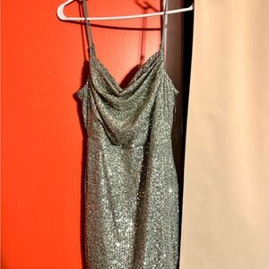 Elegant Silver Sequin Dress